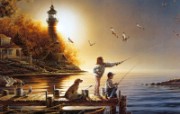 From Sea to Shining Sea Terry Redlin 野外写生油画壁纸 美国画家Terry Redlin 绘画壁纸 绘画壁纸