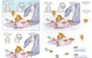 Bath Time 可爱小老鼠插画原画 鼠鼠一家温馨小老鼠插画壁纸 绘画壁纸