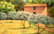 Bastide des oliviers Art painting by Jean Marc Janiaczyk 童话法国田园法国画家Jean Marc Janiaczyk 油画壁纸 绘画壁纸