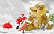 俄罗斯圣诞插画壁纸 俄罗斯圣诞插画壁纸 节日壁纸