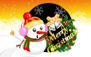 圣诞节 可爱雪人图片壁纸 Christmas Lovely Snow Man Pictures 圣诞节壁纸韩国矢量风格圣诞壁纸 节日壁纸