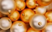 金黄色圣诞节彩球图片 圣诞树彩球图片 五彩圣诞节彩球壁纸 节日壁纸